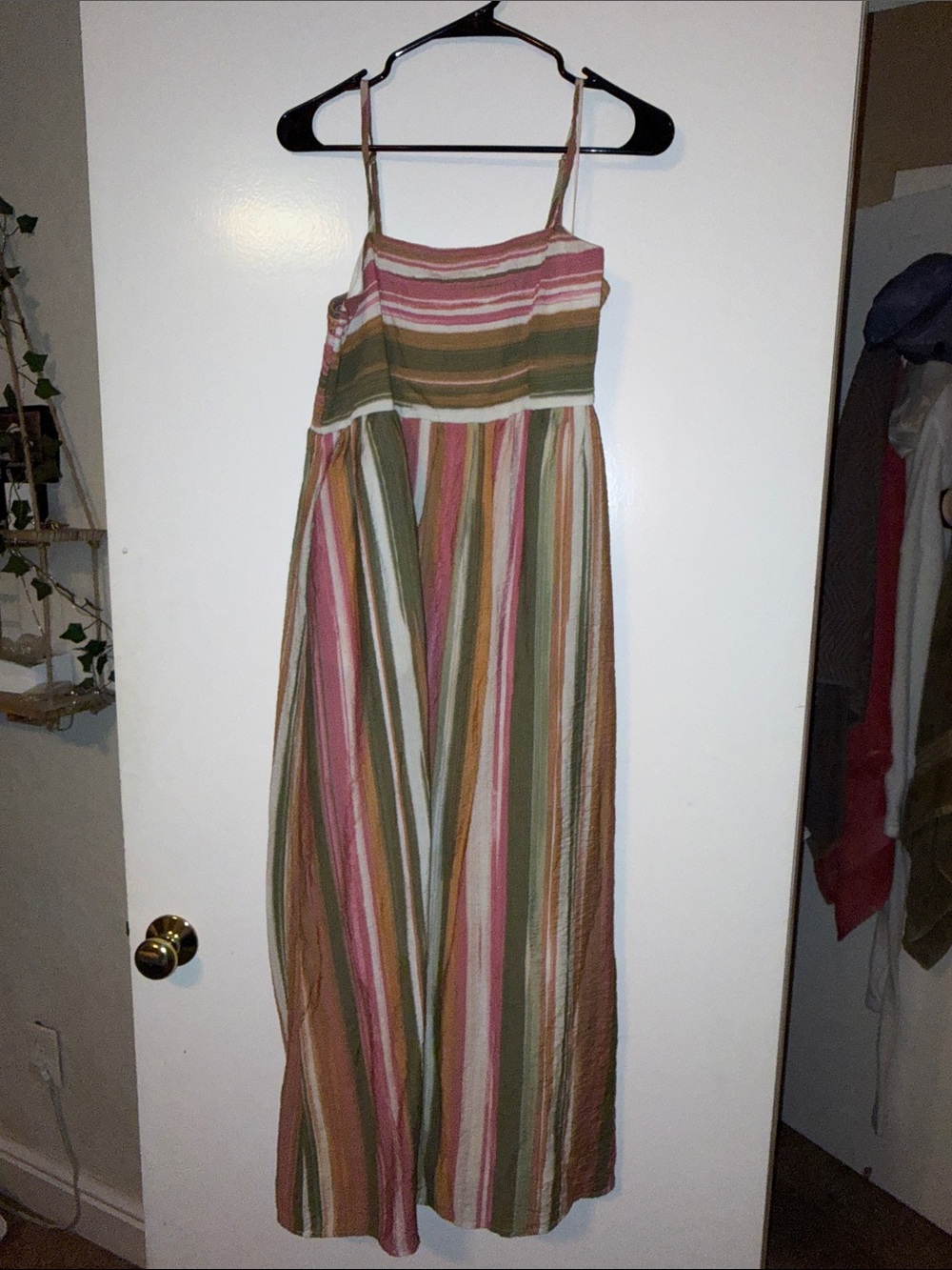 Rachel Zoe Striped Spaghetti-Strap Maxi Dress in Pink, Green & Cream